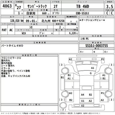 Subaru SAMBAR  с аукциона в Японии