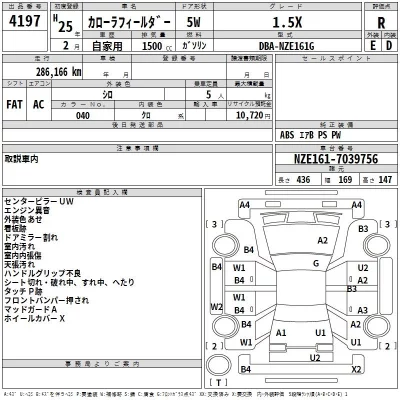Toyota COROLLA FIELDER  с аукциона в Японии