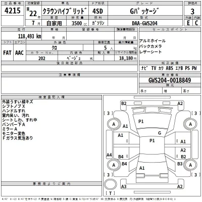 Toyota CROWN  с аукциона в Японии