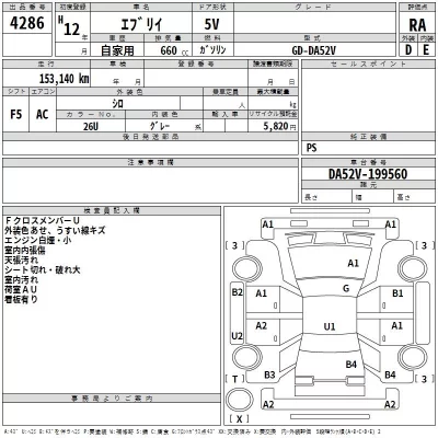 Suzuki EVERY  с аукциона в Японии