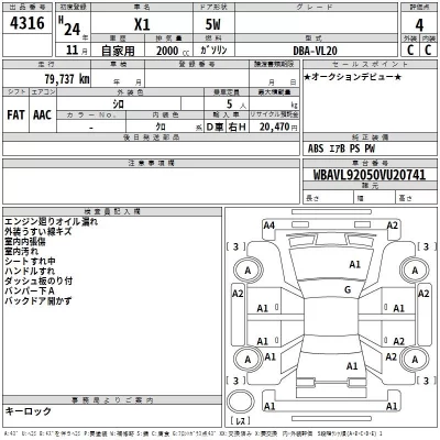 BMW X1  с аукциона в Японии