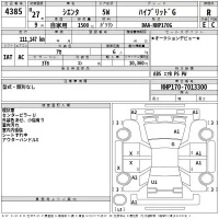 Toyota SIENTA лот № 4385 оценка R  с аукциона в Японии 2