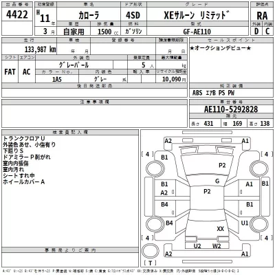 Toyota COROLLA  с аукциона в Японии