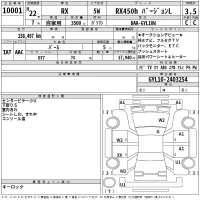 Lexus RX лот № 10001 оценка 3.5  с аукциона в Японии 2