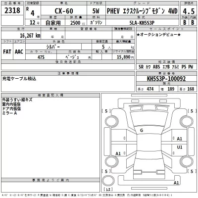 Mazda CX-60  с аукциона в Японии