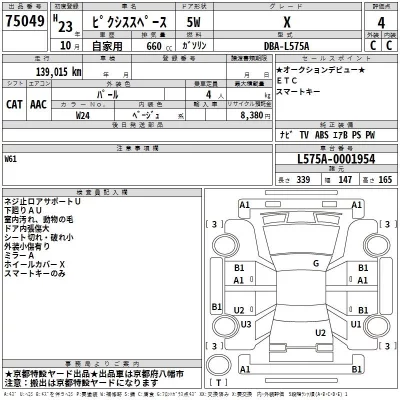 Toyota PIXIS SPACE  с аукциона в Японии
