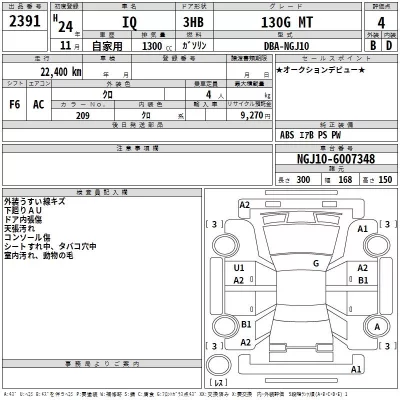 Toyota IQ  с аукциона в Японии