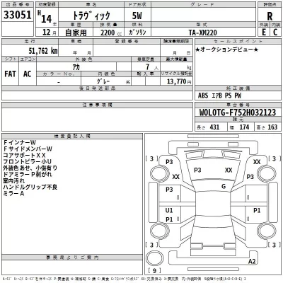 Subaru TRAVIQ  с аукциона в Японии