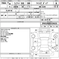 Fiat 500 лот № 7066 оценка R  с аукциона в Японии 2