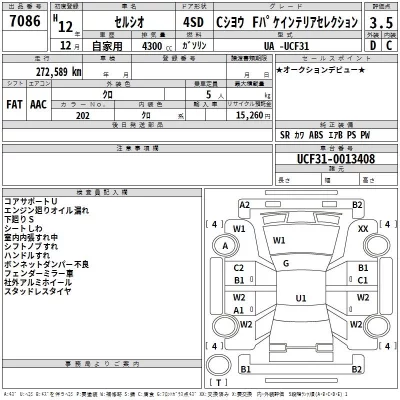 Toyota CELSIOR  с аукциона в Японии