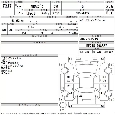 Suzuki MRWAGON  с аукциона в Японии