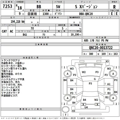 Toyota BB  с аукциона в Японии