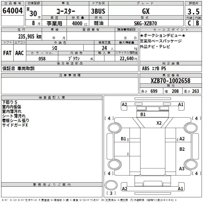 Toyota COASTER  с аукциона в Японии