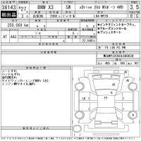BMW X3 лот № 38143 оценка 3.5  с аукциона в Японии 11
