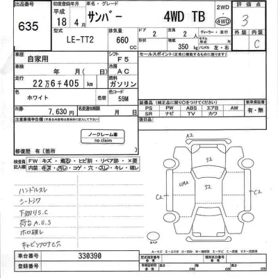 Subaru SAMBAR  с аукциона в Японии