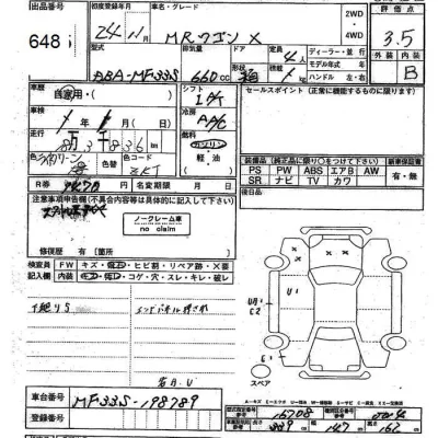 Suzuki MRWAGON  с аукциона в Японии