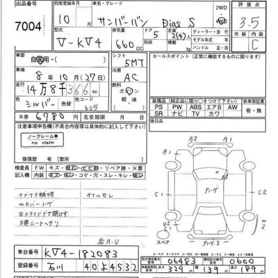 Subaru SAMBAR  с аукциона в Японии