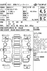 BMW 2-Series лот № 60251 оценка 4.5  с аукциона в Японии 7