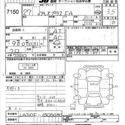 Subaru PLEO PLUS  с аукциона в Японии