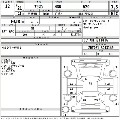 Toyota ALLION  с аукциона в Японии