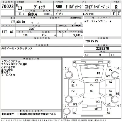 Toyota VITZ  с аукциона в Японии