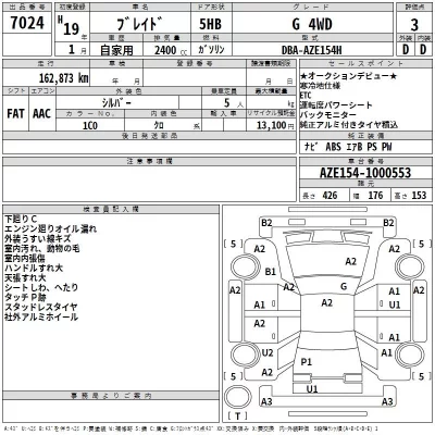 Toyota BLADE  с аукциона в Японии