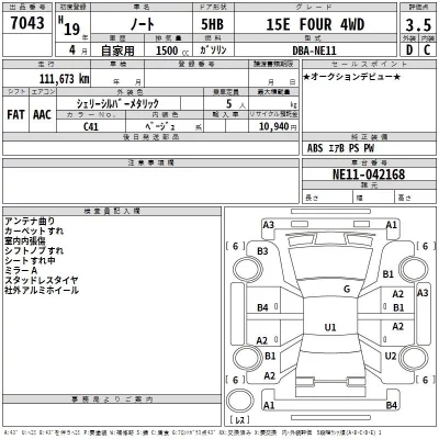 Nissan NOTE  с аукциона в Японии