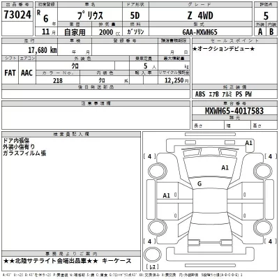 Toyota PRIUS  с аукциона в Японии