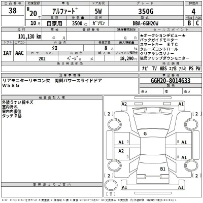 Toyota ALPHARD  с аукциона в Японии