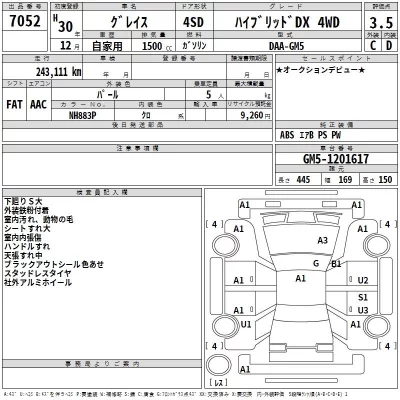 Honda GRACE  с аукциона в Японии