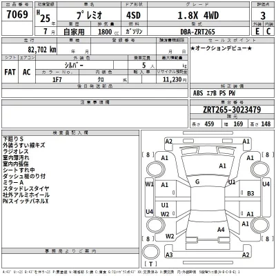 Toyota PREMIO  с аукциона в Японии