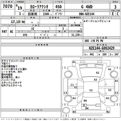 Toyota COROLLA AXIO  с аукциона в Японии