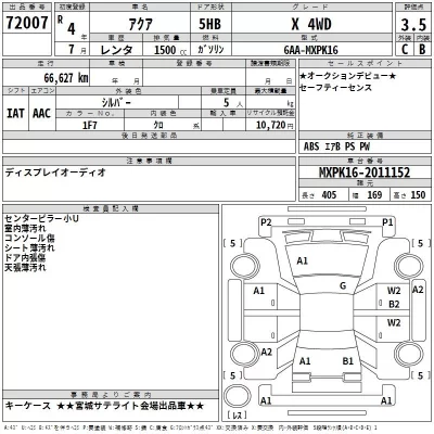 Toyota AQUA  с аукциона в Японии