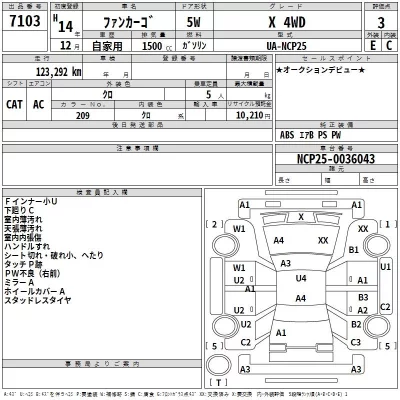 Toyota FUNCARGO  с аукциона в Японии
