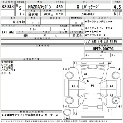 Mazda MAZDA3  с аукциона в Японии