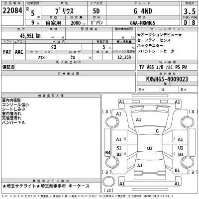 Toyota PRIUS  с аукциона в Японии