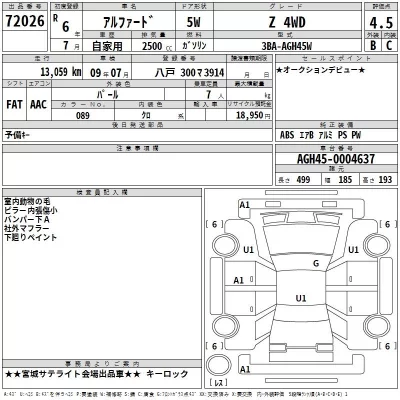 Toyota ALPHARD  с аукциона в Японии