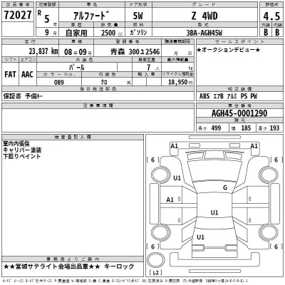 Toyota ALPHARD  с аукциона в Японии
