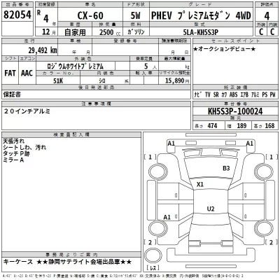 Mazda CX-60  с аукциона в Японии