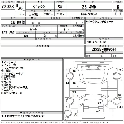 Toyota VOXY  с аукциона в Японии