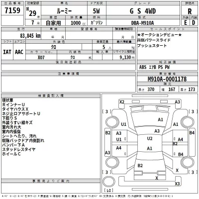 Toyota ROOMY  с аукциона в Японии
