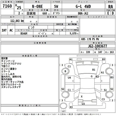 Honda N ONE  с аукциона в Японии