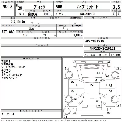 Toyota VITZ  с аукциона в Японии