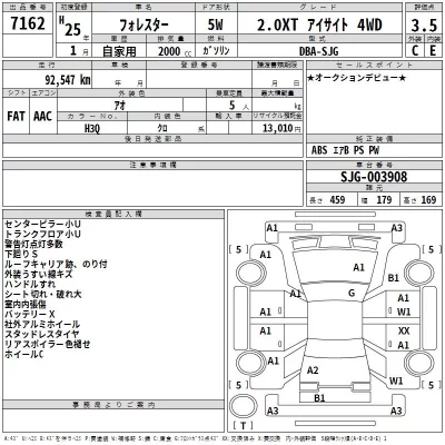 Subaru FORESTER  с аукциона в Японии