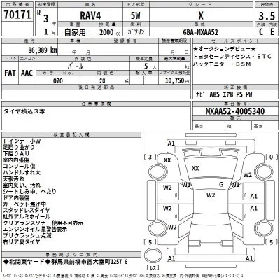 Toyota RAV4  с аукциона в Японии