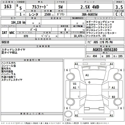 Toyota ALPHARD  с аукциона в Японии