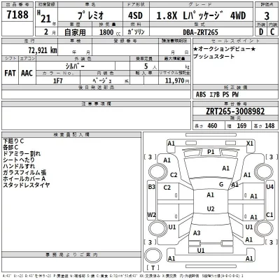 Toyota PREMIO  с аукциона в Японии