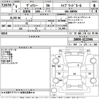 Toyota VOXY  с аукциона в Японии