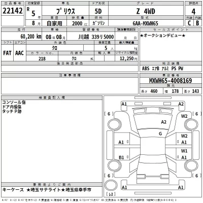 Toyota PRIUS  с аукциона в Японии