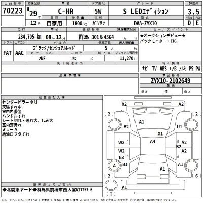 Toyota C-HR  с аукциона в Японии